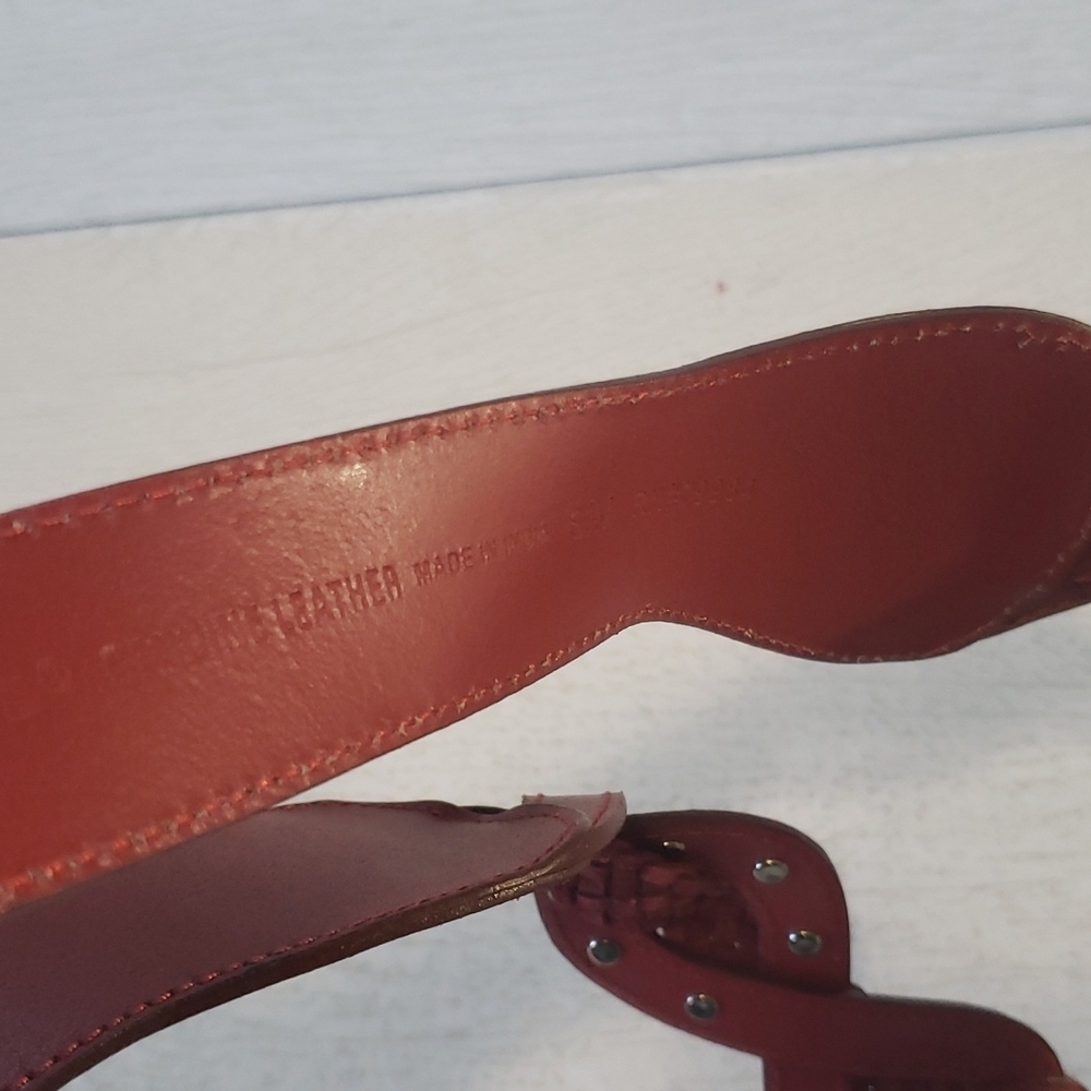 Chicos S/M red whith rhinestone hook clousure adjustable belt - Picture 5 of 5